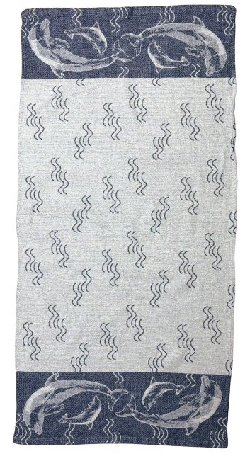 Ręcznik Lniany Delfiny 60x130 cm Len 72% Baw 28%